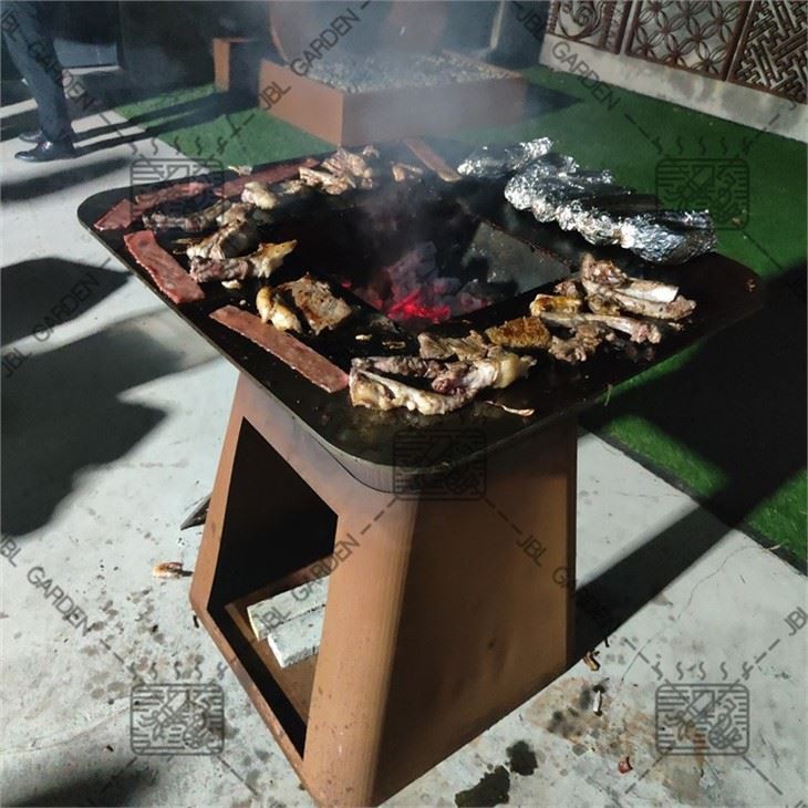 Corten Steel Fire Bowl Barbecue Grill