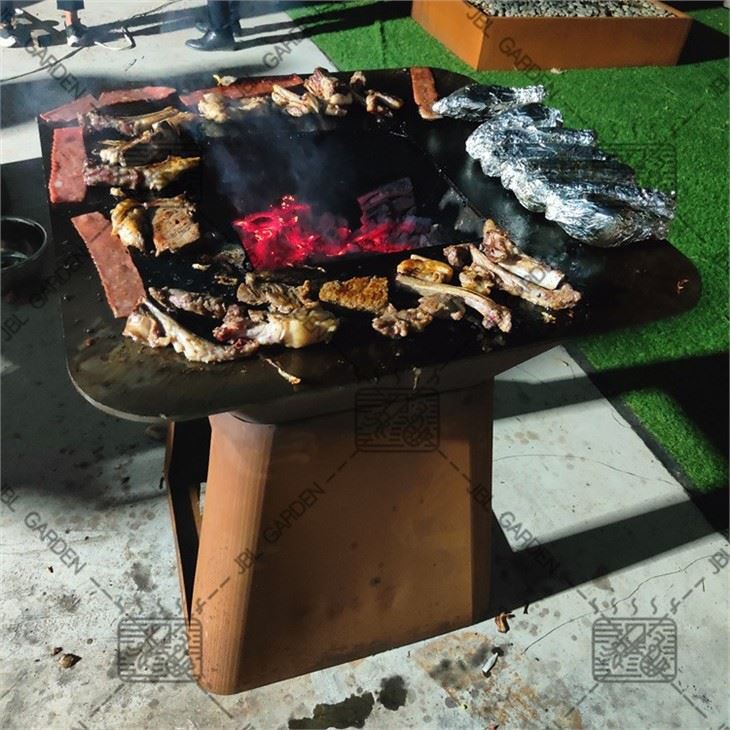 Corten Steel Fire Pit And Grill