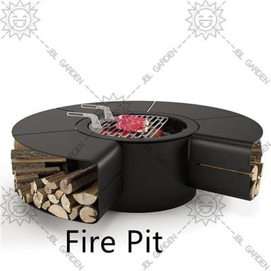 وعاء حريق معدني كبير