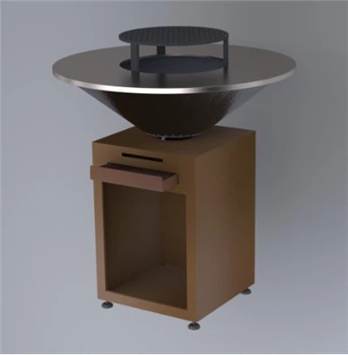 حفرة النار حرق الخشب مع شواية الطبخ