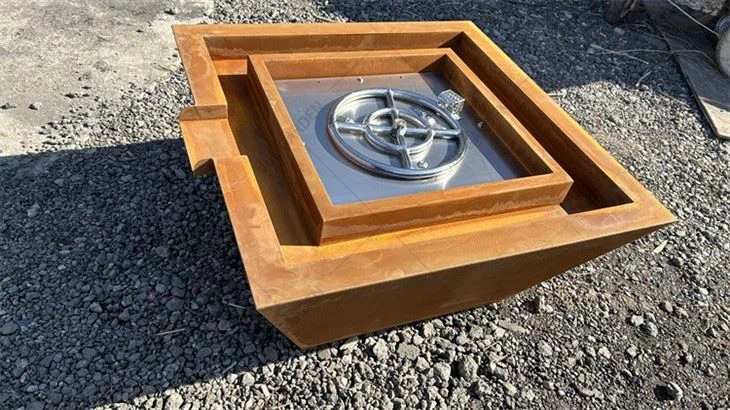 Corten Steel Fire And Water Bowls
