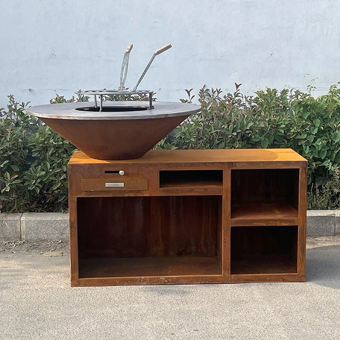 Durable Corten Steel Barbecue Grill For Outdoor Patios high quality